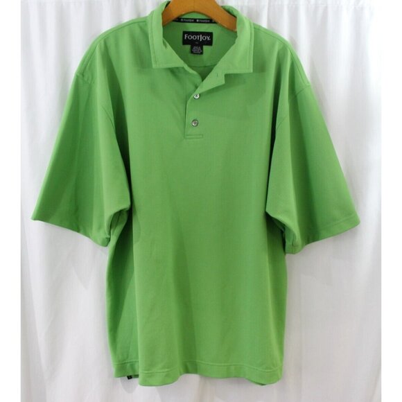 FootJoy‎ Mens Green Short Sleeve Polyester Golf Polo L - Picture 1 of 6
